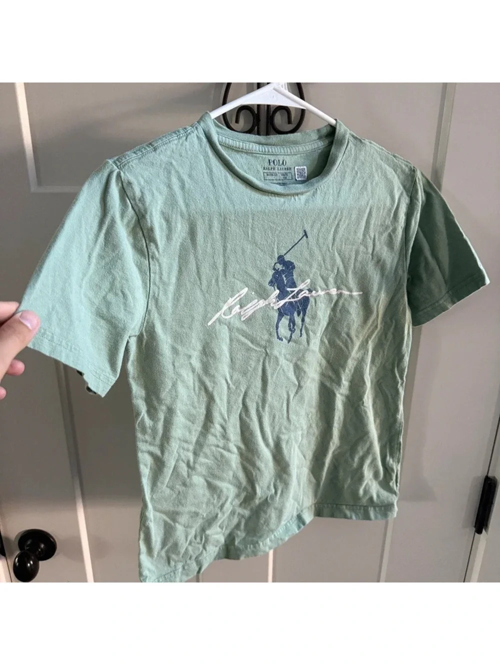 Polo Ralph Lauren Boys M 10-12 Big Pony T Shirt Green Signature Logo Tee